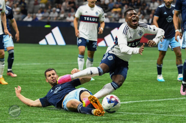 Report and Reaction: Late penalty salvages point for Whitecaps against SKC as VAR decisions dominate postgame chat